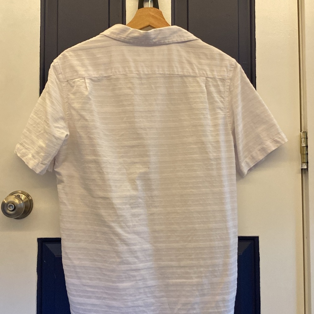 Textured white button up tee. - Picture 2 of 4